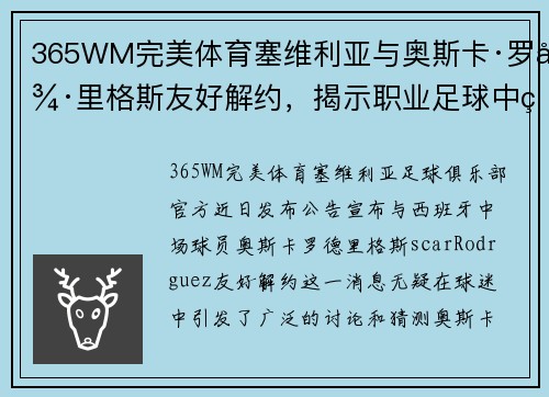 365WM完美体育塞维利亚与奥斯卡·罗德里格斯友好解约，揭示职业足球中的背后故事